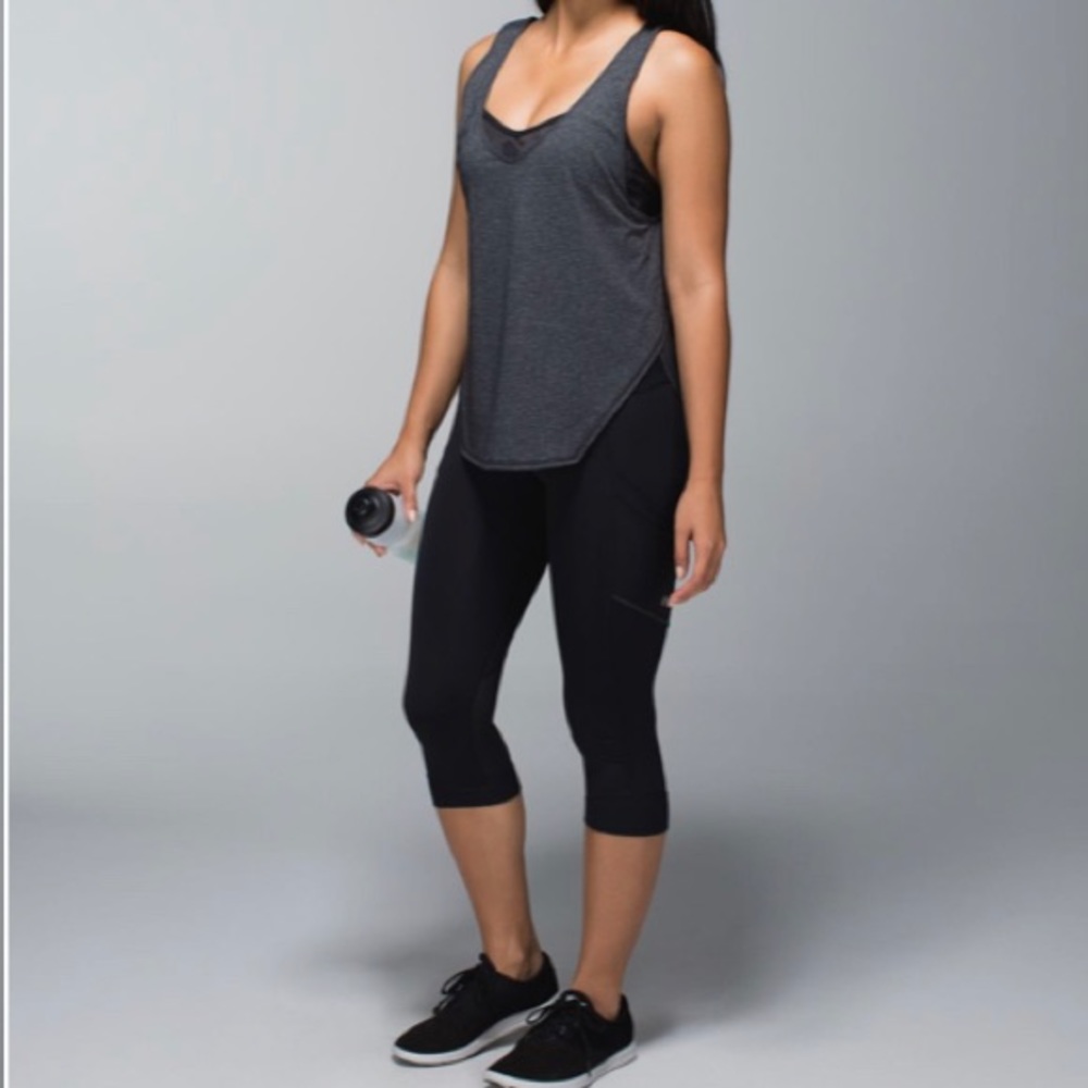Lululemon Seek The Heat Tank Heathered Black